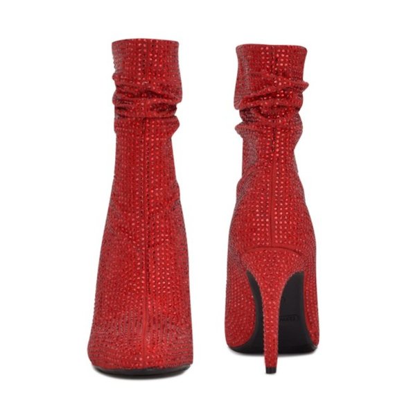 Nine West Red Dazzle Dress Booties - Picture 4 of 5